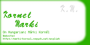 kornel marki business card