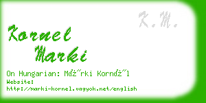 kornel marki business card